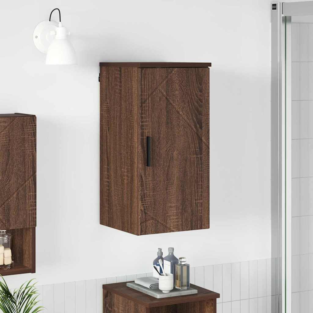 Badezimmer Schrank mit Tür Braun Eichen-Optik 30 x 31,5 x 61 cm