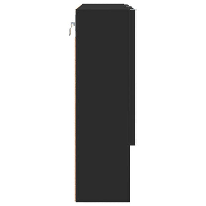 Spiegelschrank mit Regal Schwarz 59 x 17 x 55 cm Holzwerkstoff
