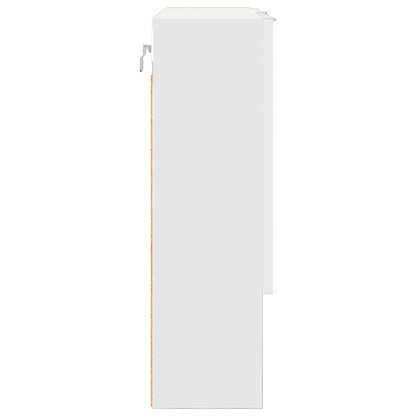 Spiegelschrank Hochglanz-Weiß 59 x 17 x 55 cm Holzwerkstoff