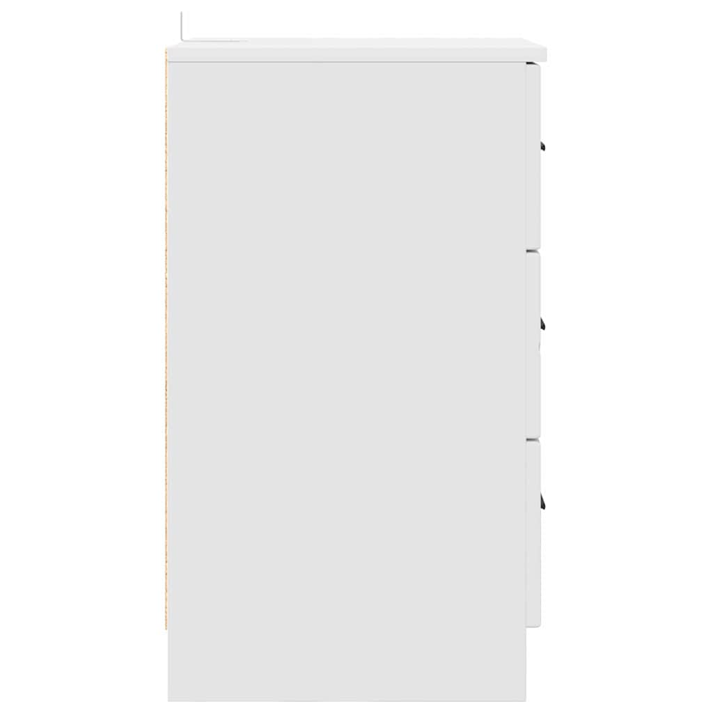 Nachttisch mit Schubladen Weiß 38 x 38 x 66 cm Holzwerkstoff