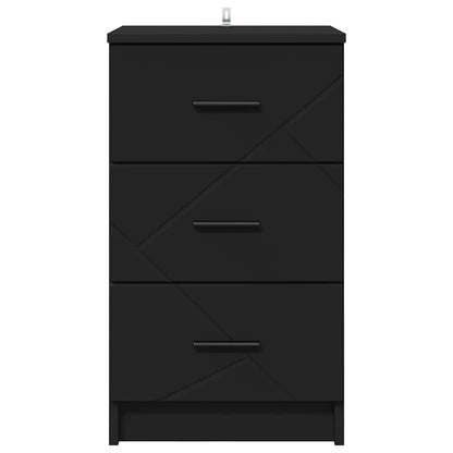 Nachttisch mit Schubladen Schwarz 38 x 38 x 66 cm Holzwerkstoff