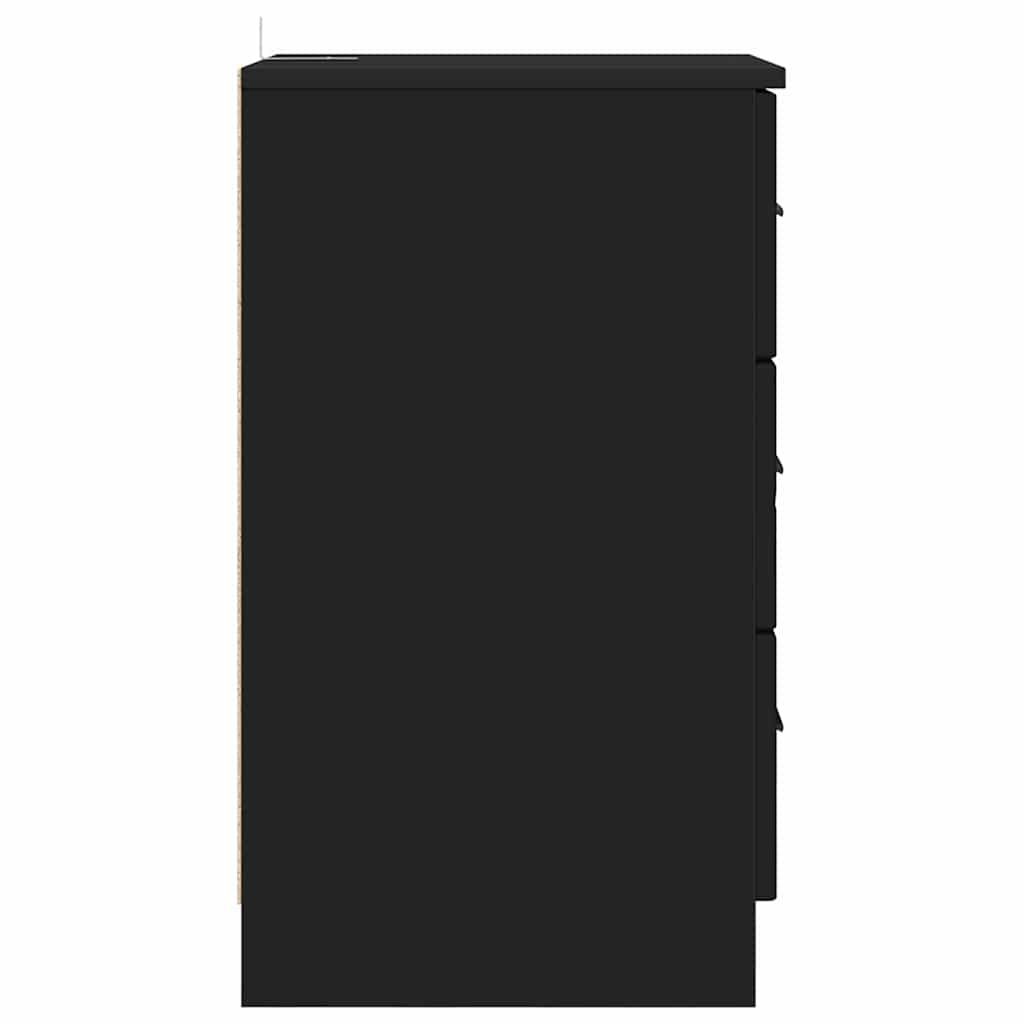 Nachttisch mit Schubladen Schwarz 38 x 38 x 66 cm Holzwerkstoff