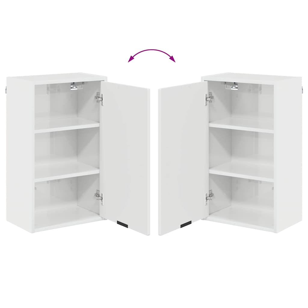 Badezimmer Schrank mit Tür Hochglanz-Weiß 39 x 23,5 x 65 cm