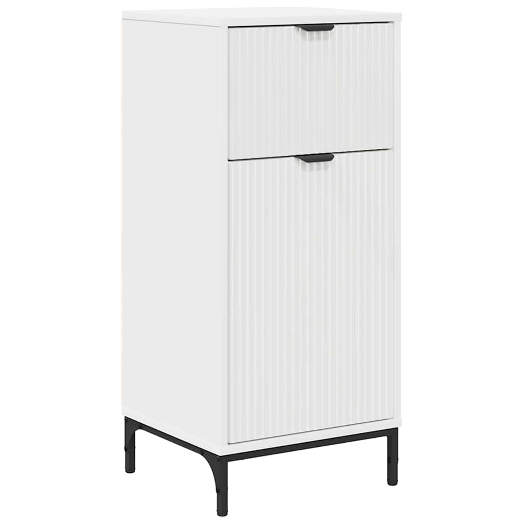 Badezimmer Schrank mit Tür Weiß 39,5 x 36 x 88 cm Holzwerkstoff