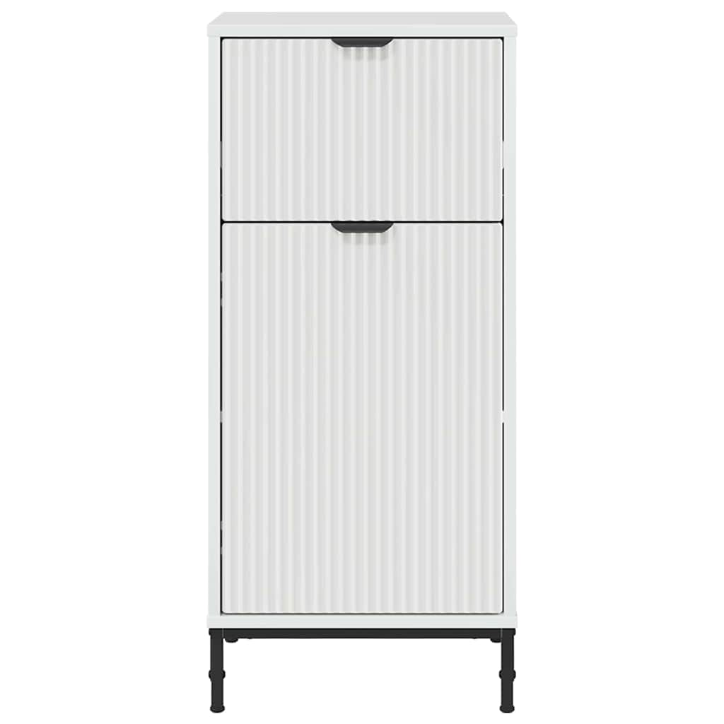 Badezimmer Schrank mit Tür Weiß 39,5 x 36 x 88 cm Holzwerkstoff