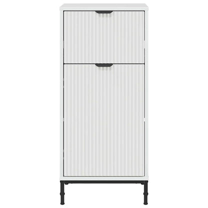 Badezimmer Schrank mit Tür Weiß 39,5 x 36 x 88 cm Holzwerkstoff