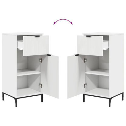 Badezimmer Schrank mit Tür Weiß 39,5 x 36 x 88 cm Holzwerkstoff