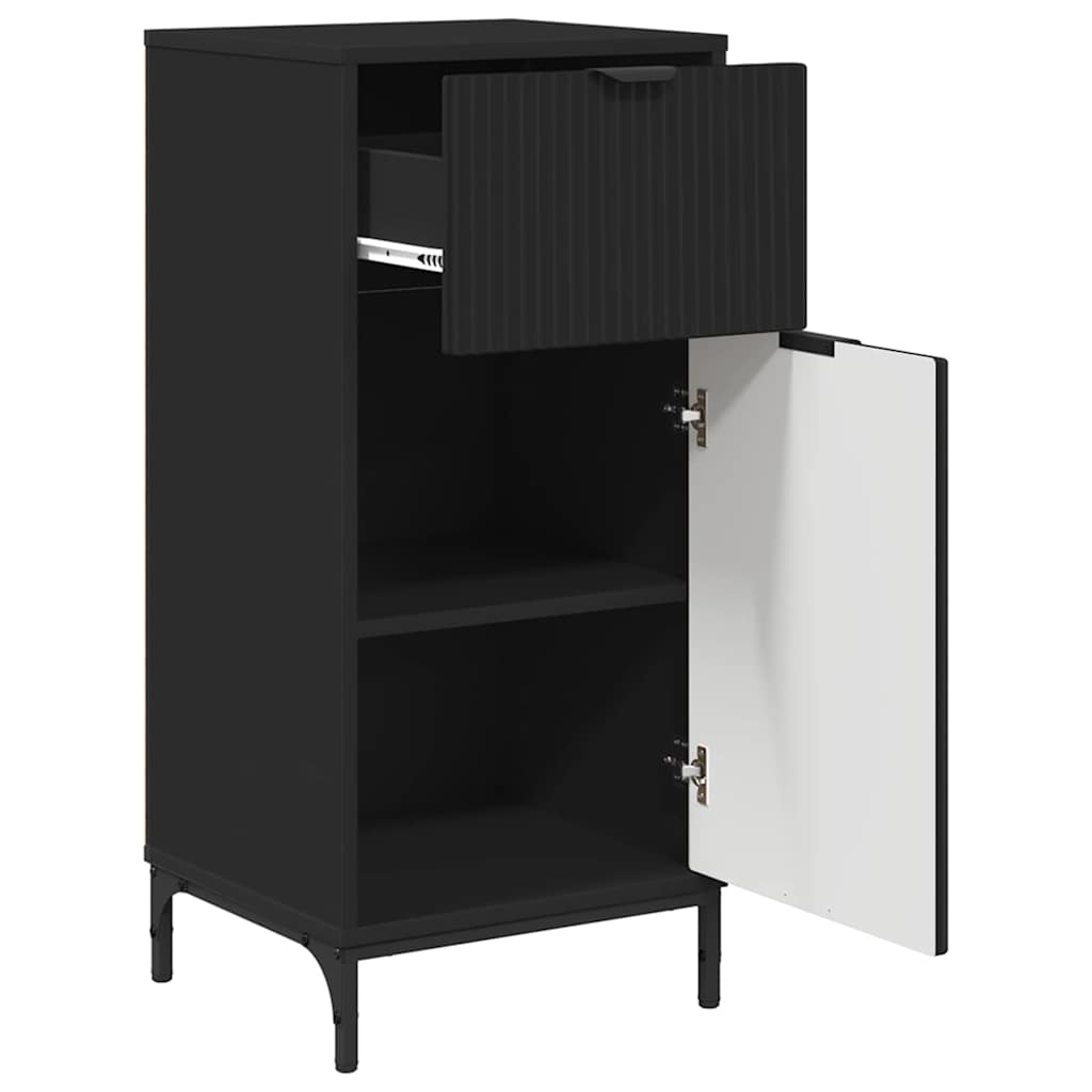 Badezimmer Schrank Schwarz 39,5 x 36 x 88 cm Holzwerkstoff