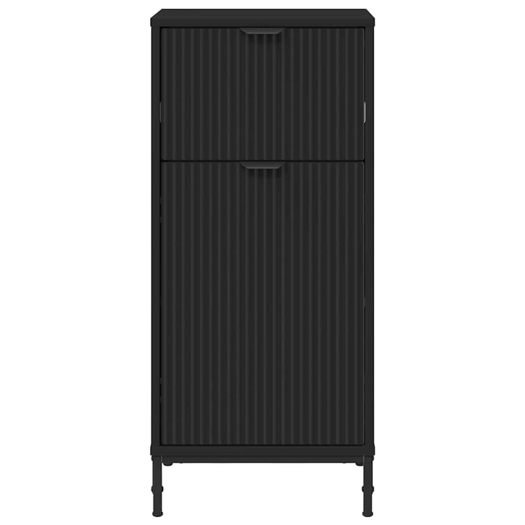 Badezimmer Schrank Schwarz 39,5 x 36 x 88 cm Holzwerkstoff