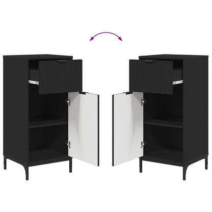 Badezimmer Schrank Schwarz 39,5 x 36 x 88 cm Holzwerkstoff