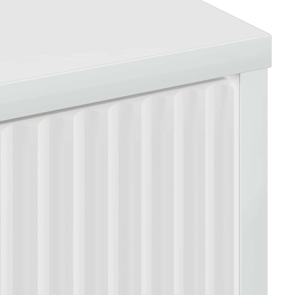 Badezimmer Schrank mit Tür Hochglanz-Weiß 39,5 x 36 x 88 cm