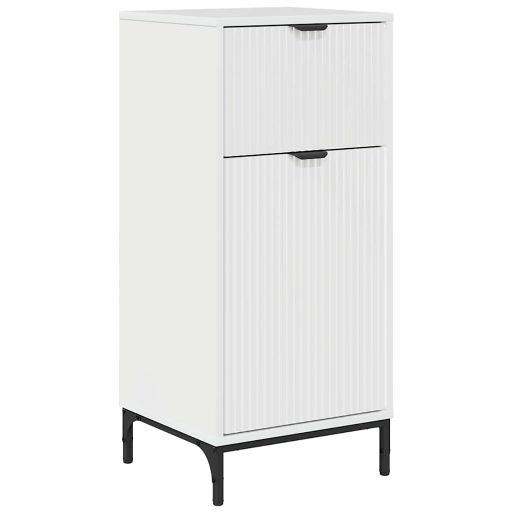 Badezimmer Schrank mit Tür Hochglanz-Weiß 39,5 x 36 x 88 cm