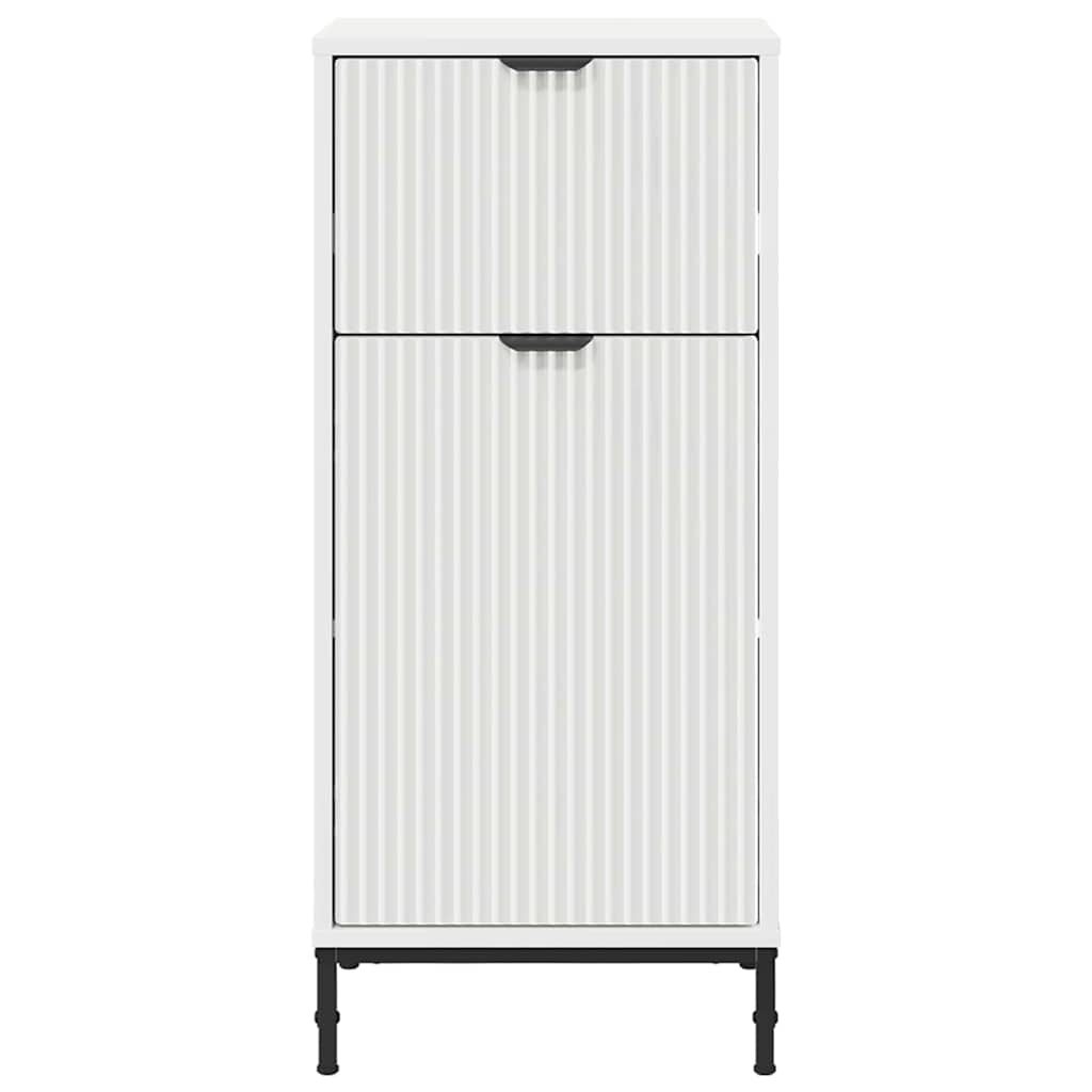 Badezimmer Schrank mit Tür Hochglanz-Weiß 39,5 x 36 x 88 cm