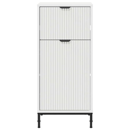 Badezimmer Schrank mit Tür Hochglanz-Weiß 39,5 x 36 x 88 cm