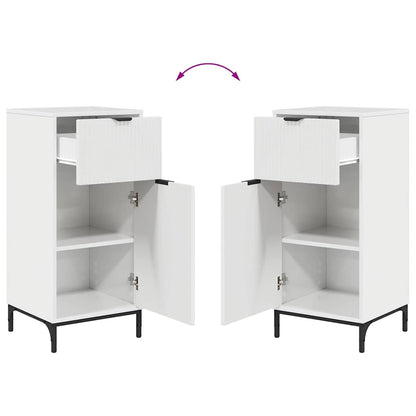 Badezimmer Schrank mit Tür Hochglanz-Weiß 39,5 x 36 x 88 cm