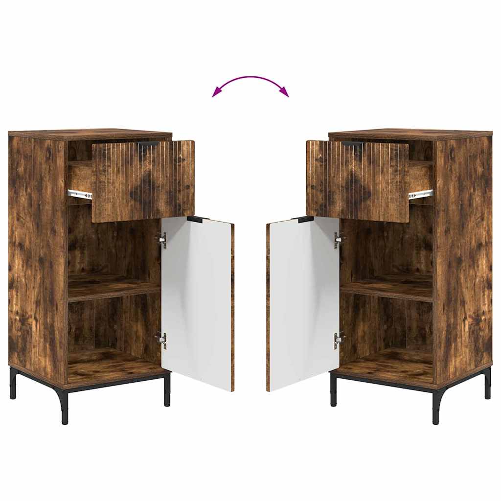 Badezimmer Schrank Räuchereiche 39,5 x 36 x 88 cm Holzwerkstoff