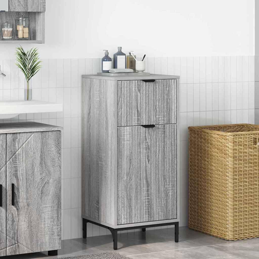 Badezimmer Schrank Grau Sonoma 39,5 x 36 x 88 cm Holzwerkstoff