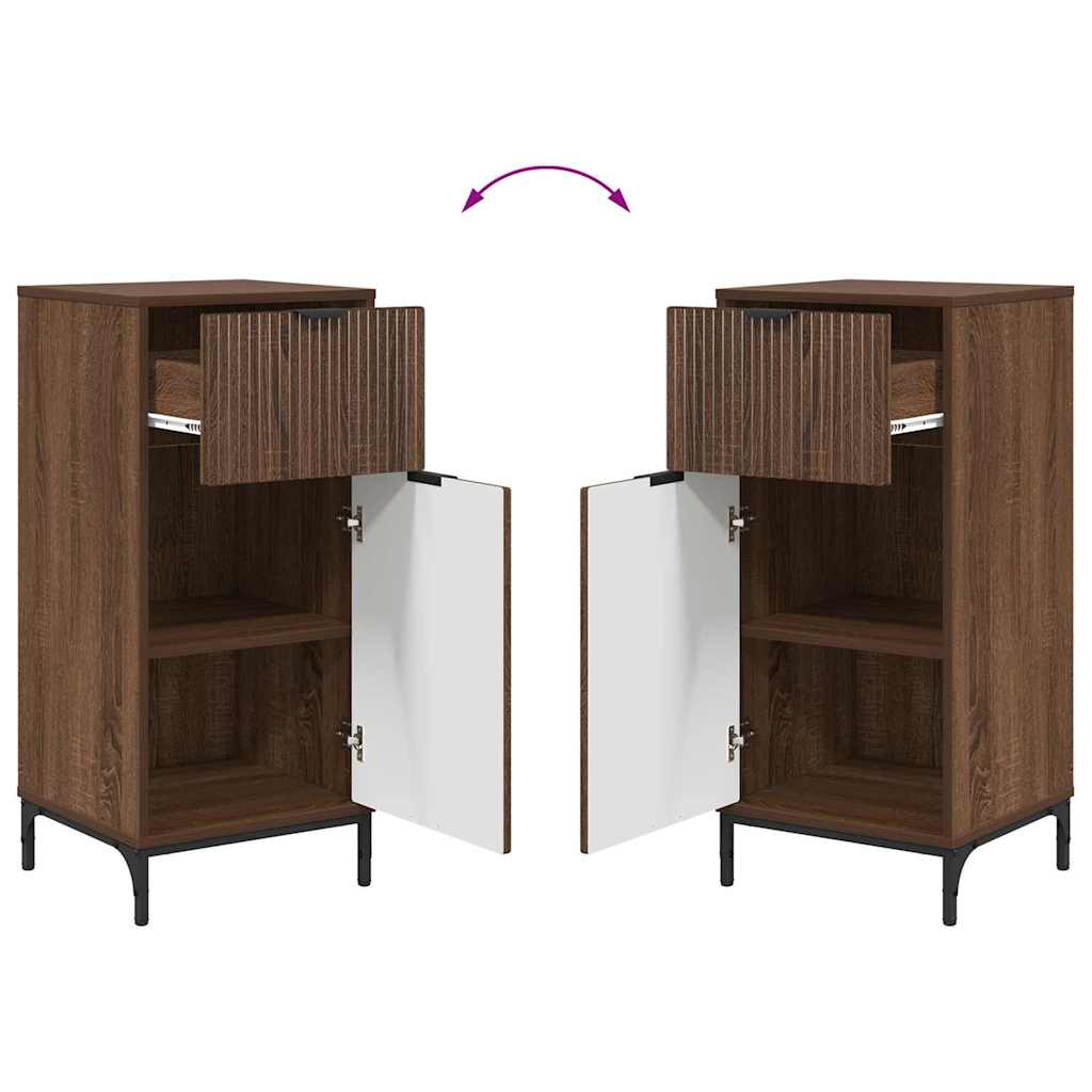 Badezimmer Schrank mit Tür Braun Eichen-Optik 39,5 x 36 x 88 cm