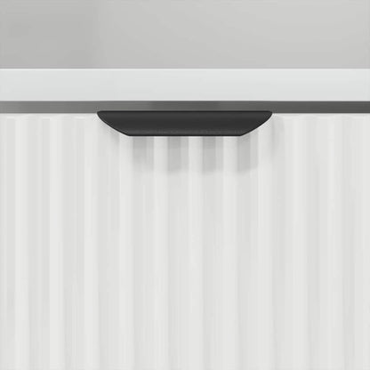 Bad hoher Schrank mit Tür Weiß 31,5 x 33 x 190 cm Holzwerkstoff