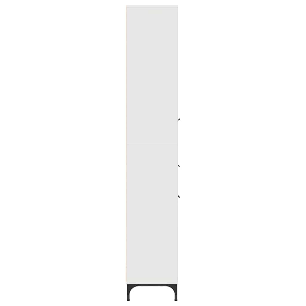 Bad hoher Schrank mit Tür Weiß 31,5 x 33 x 190 cm Holzwerkstoff