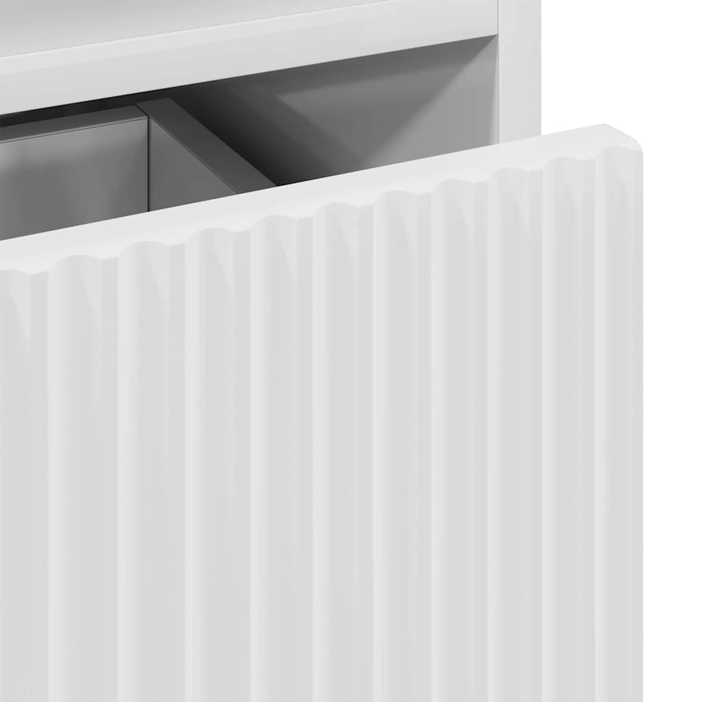 Bad hoher Schrank mit Tür Hochglanz-Weiß 31,5 x 33 x 190 cm