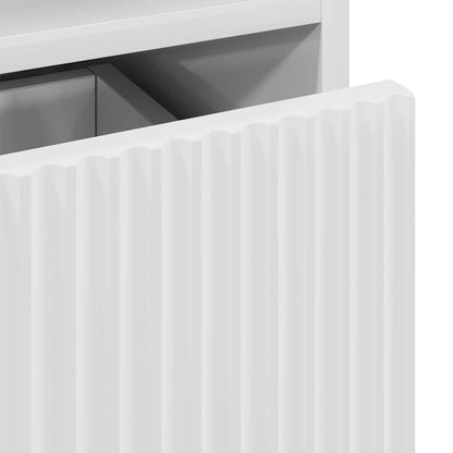 Bad hoher Schrank mit Tür Hochglanz-Weiß 31,5 x 33 x 190 cm