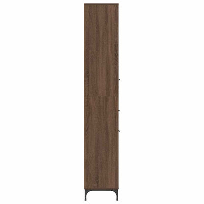 Bad hoher Schrank mit Tür Braun Eichen-Optik 31,5 x 33 x 190 cm