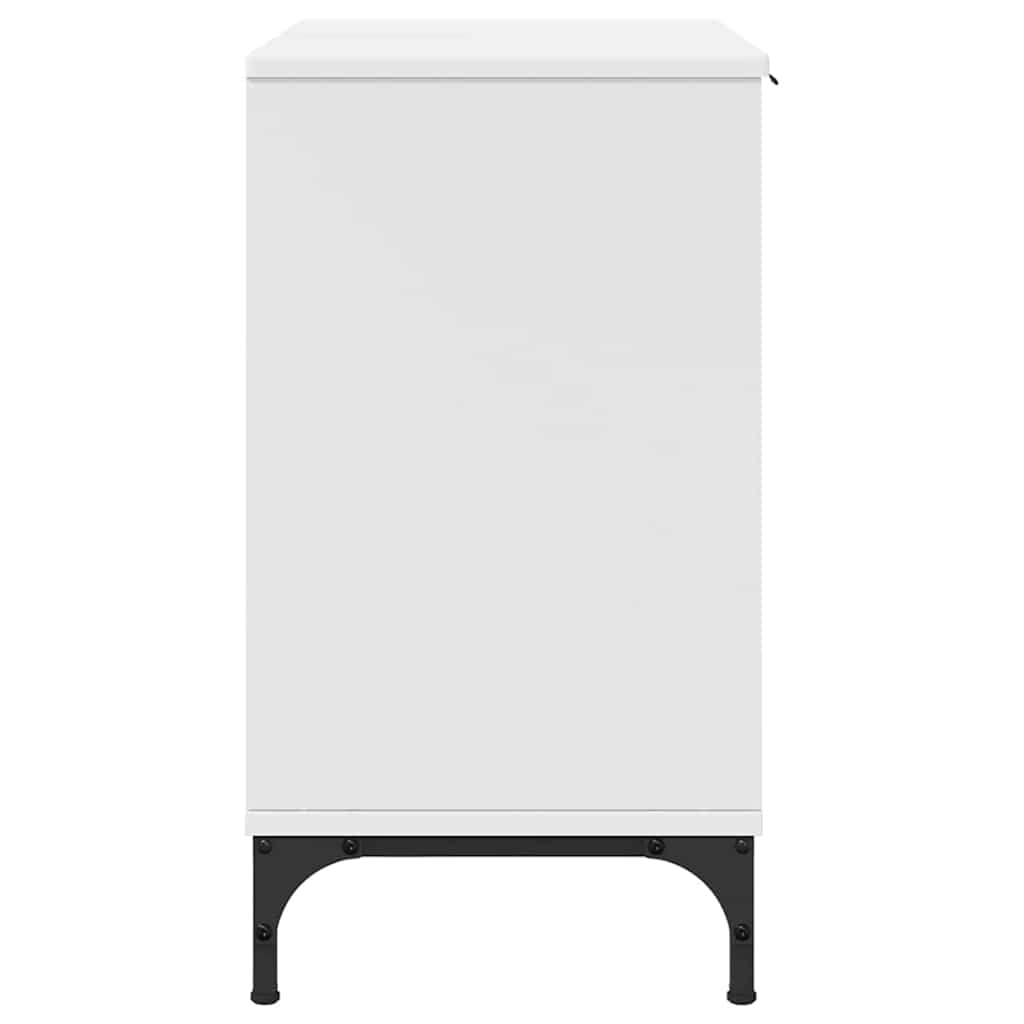 Badezimmer Waschbecken Schrank mit Tür Weiß 60,5 x 33,5 x 61 cm