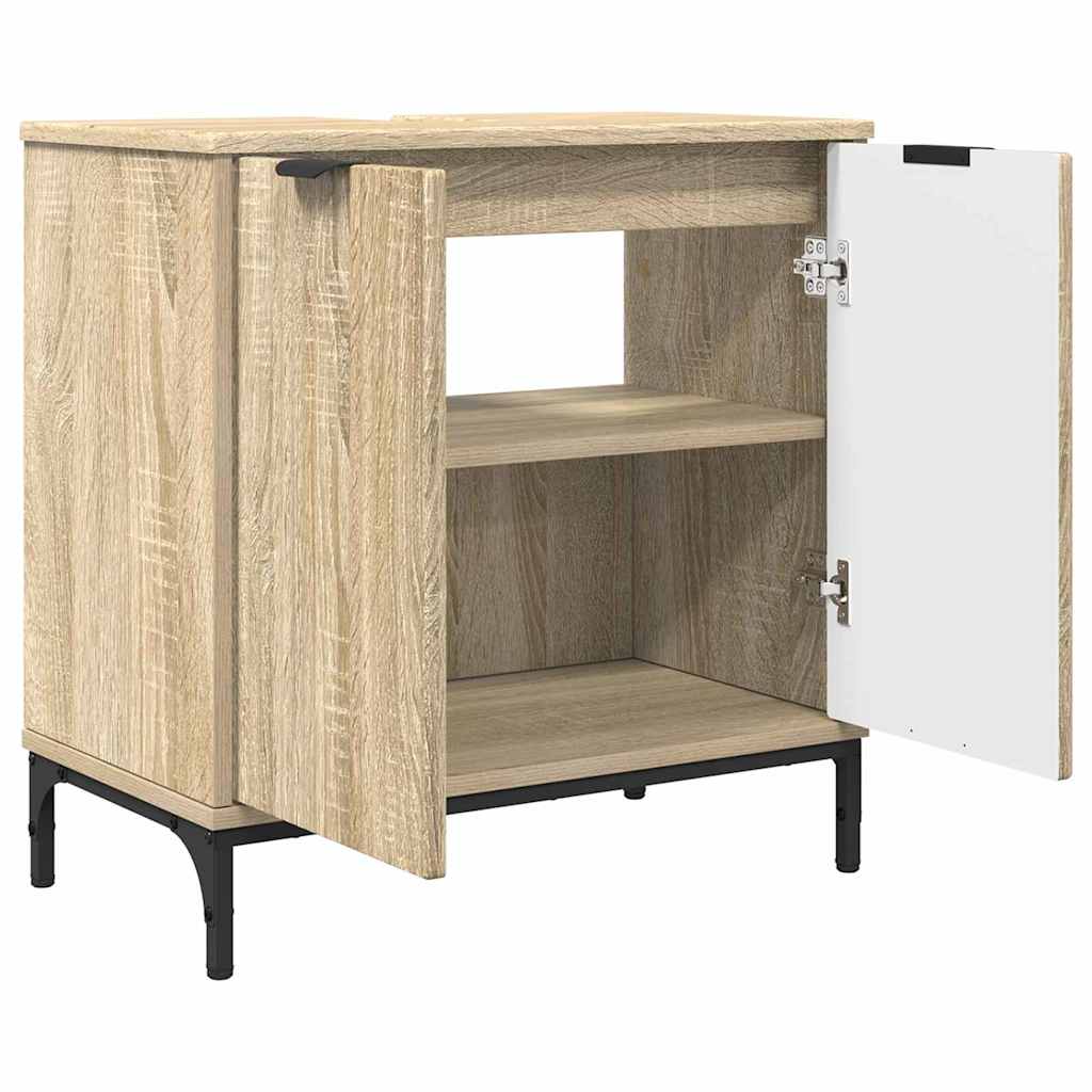 Badezimmer Waschbecken Schrank Sonoma Eiche 60,5 x 33,5 x 61 cm