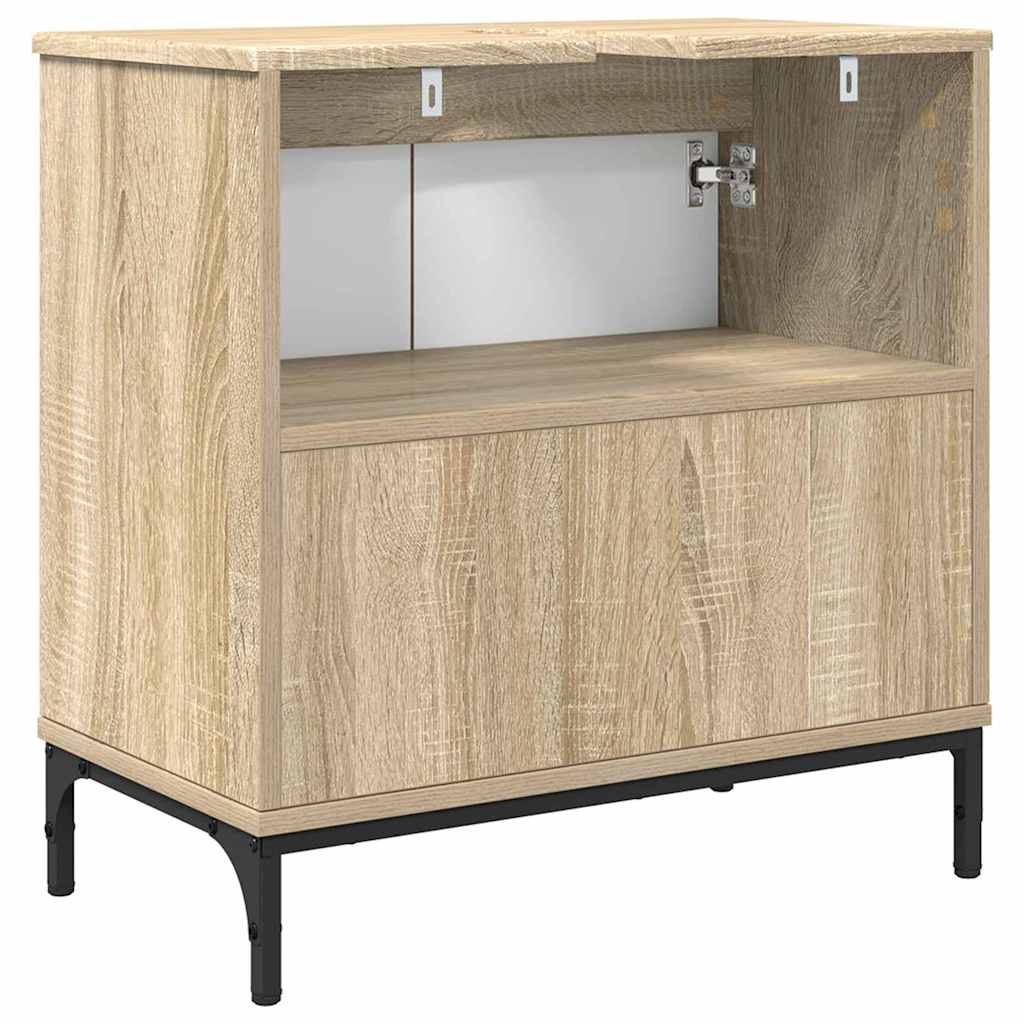 Badezimmer Waschbecken Schrank Sonoma Eiche 60,5 x 33,5 x 61 cm