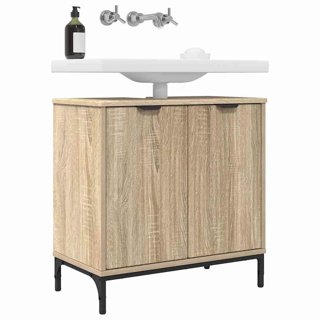 Badezimmer Waschbecken Schrank Sonoma Eiche 60,5 x 33,5 x 61 cm