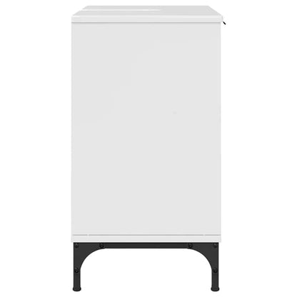 Badezimmer Waschbecken Schrank mit Speicher Hochglanz-Weiß