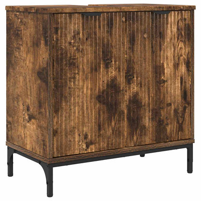 Badezimmer Waschbecken Schrank Räuchereiche 60,5 x 33,5 x 61 cm