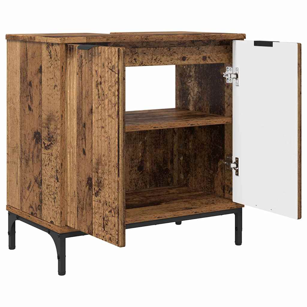 Badezimmer Waschbecken Schrank Altholz 60,5 x 33,5 x 61 cm