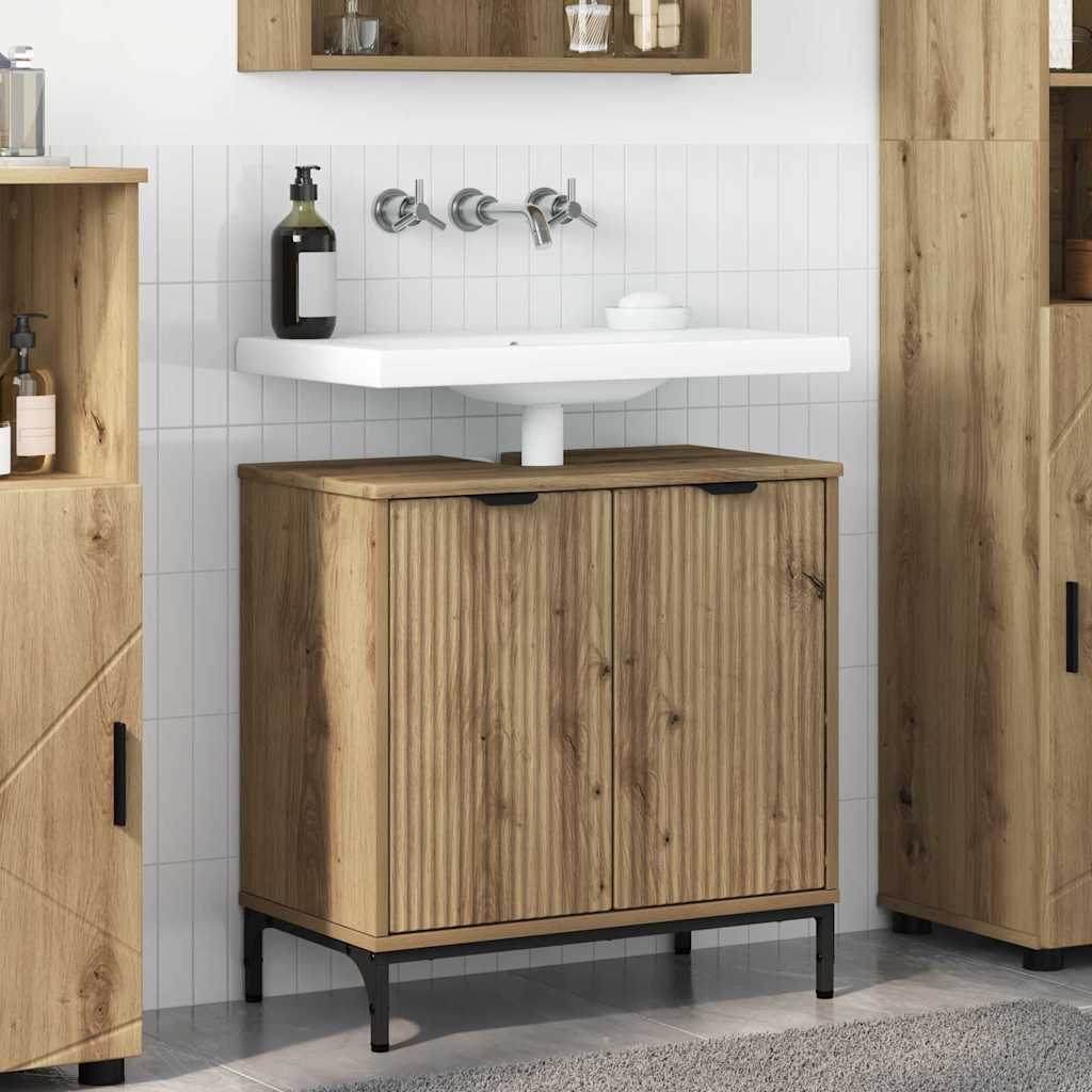Badezimmer Waschbecken Schrank mit Speicher Eiche handwerklich