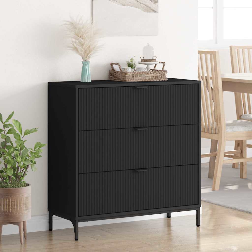 Sideboard Schwarz 79,5 x 33 x 82 cm Holzwerkstoff