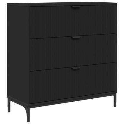 Sideboard Schwarz 79,5 x 33 x 82 cm Holzwerkstoff