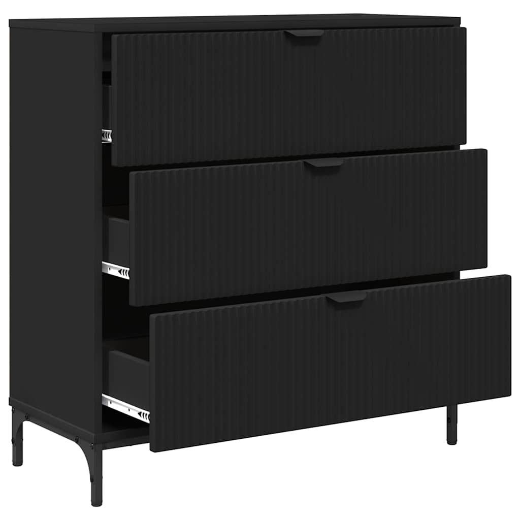 Sideboard Schwarz 79,5 x 33 x 82 cm Holzwerkstoff