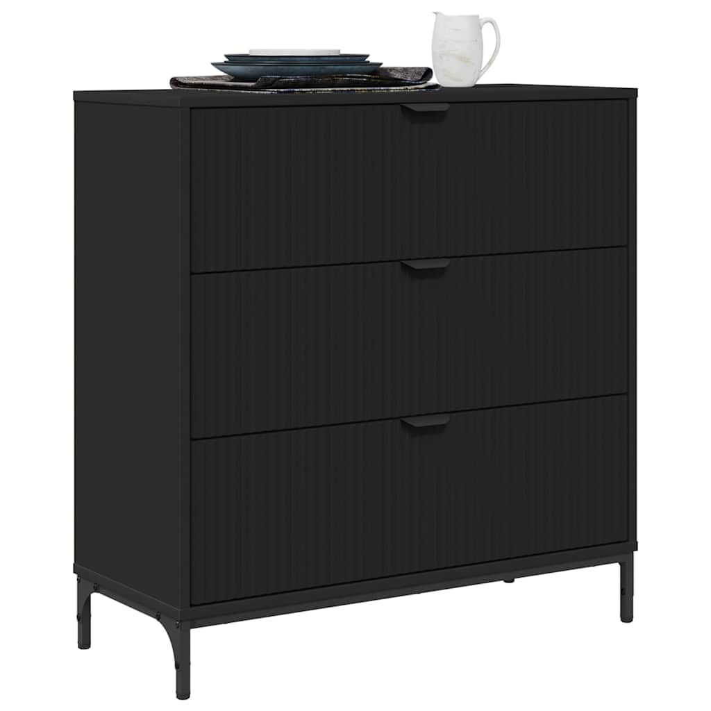 Sideboard Schwarz 79,5 x 33 x 82 cm Holzwerkstoff