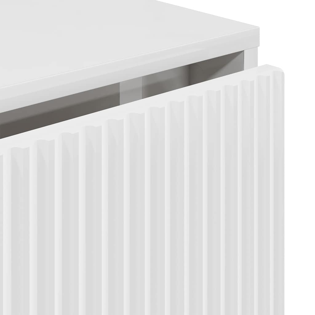 Sideboard Hochglanz-Weiß 79,5 x 33 x 82 cm Holzwerkstoff