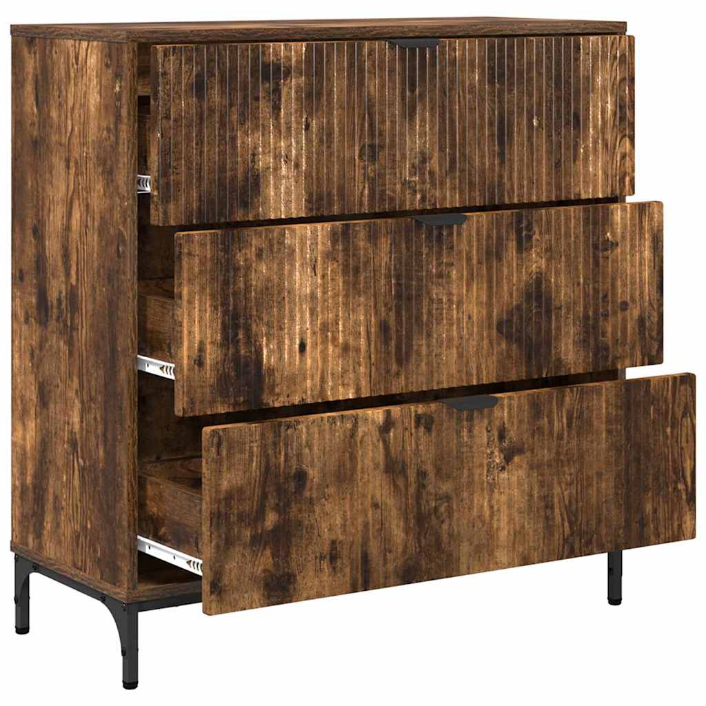 Sideboard Räuchereiche 79,5 x 33 x 82 cm Holzwerkstoff
