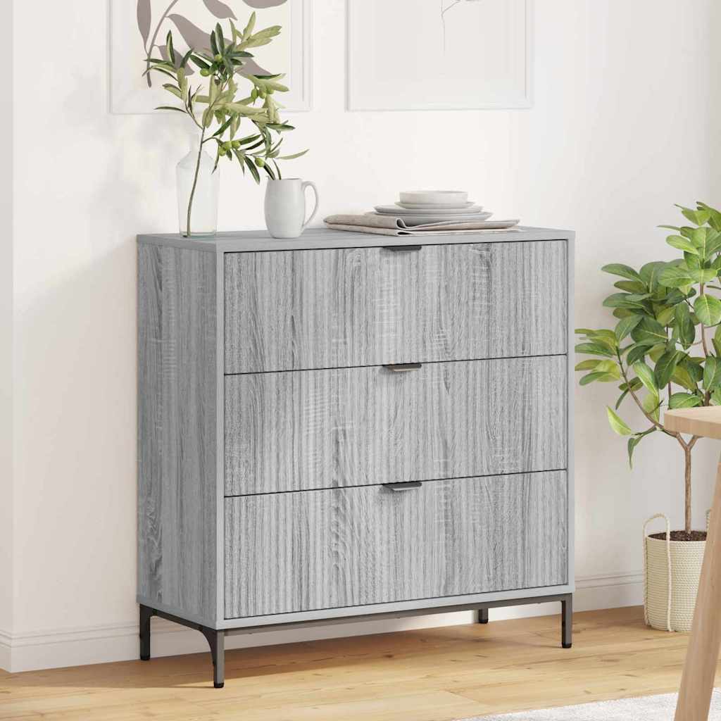 Sideboard Grau Sonoma 79,5 x 33 x 82 cm Holzwerkstoff