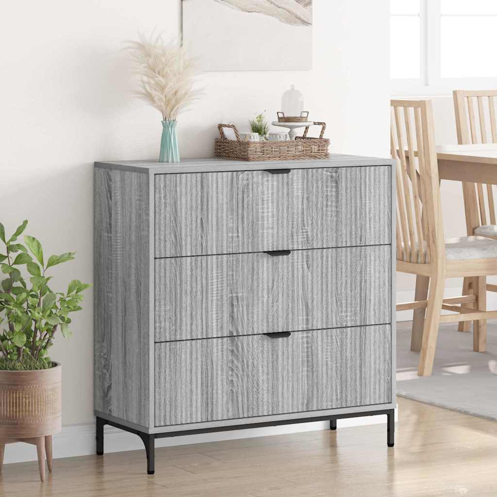 Sideboard Grau Sonoma 79,5 x 33 x 82 cm Holzwerkstoff