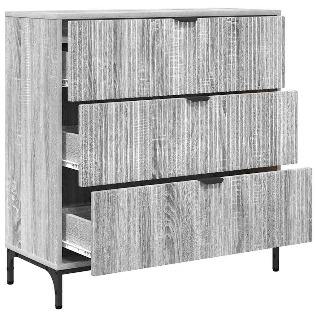 Sideboard Grau Sonoma 79,5 x 33 x 82 cm Holzwerkstoff
