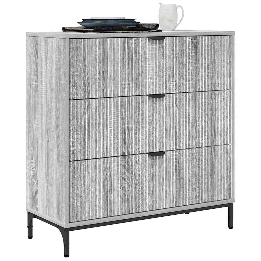 Sideboard Grau Sonoma 79,5 x 33 x 82 cm Holzwerkstoff