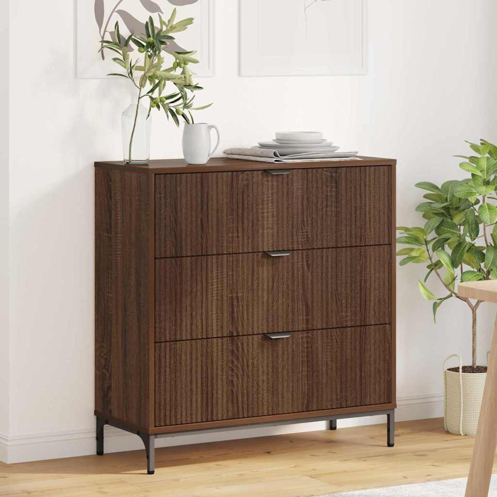Sideboard Braun Eichen-Optik 79,5 x 33 x 82 cm Holzwerkstoff