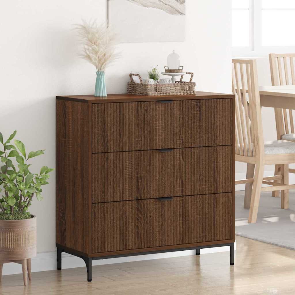 Sideboard Braun Eichen-Optik 79,5 x 33 x 82 cm Holzwerkstoff