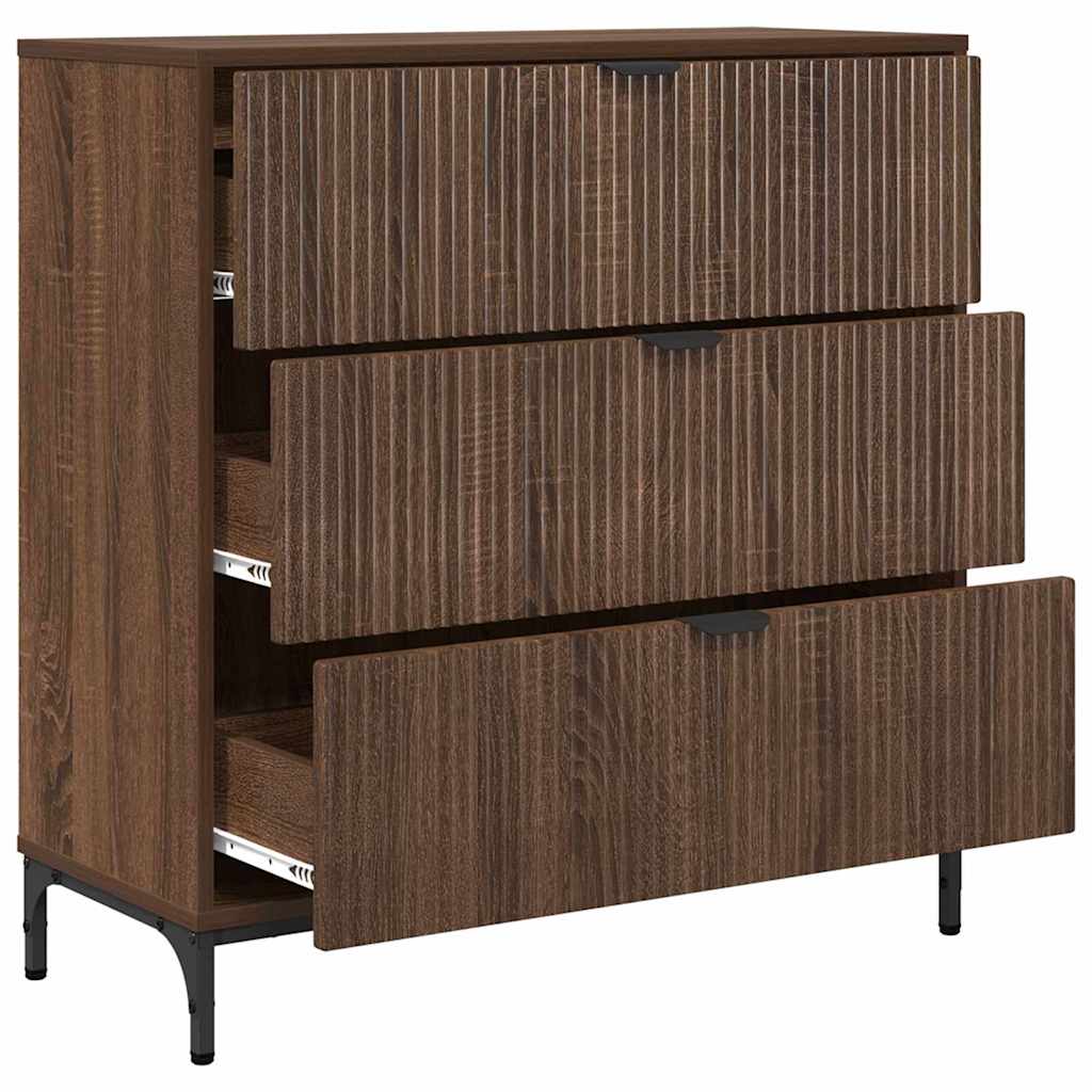 Sideboard Braun Eichen-Optik 79,5 x 33 x 82 cm Holzwerkstoff