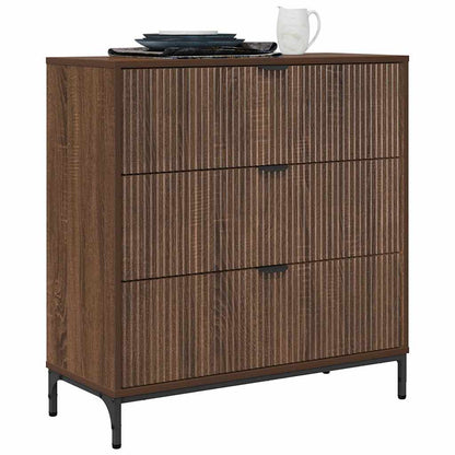 Sideboard Braun Eichen-Optik 79,5 x 33 x 82 cm Holzwerkstoff