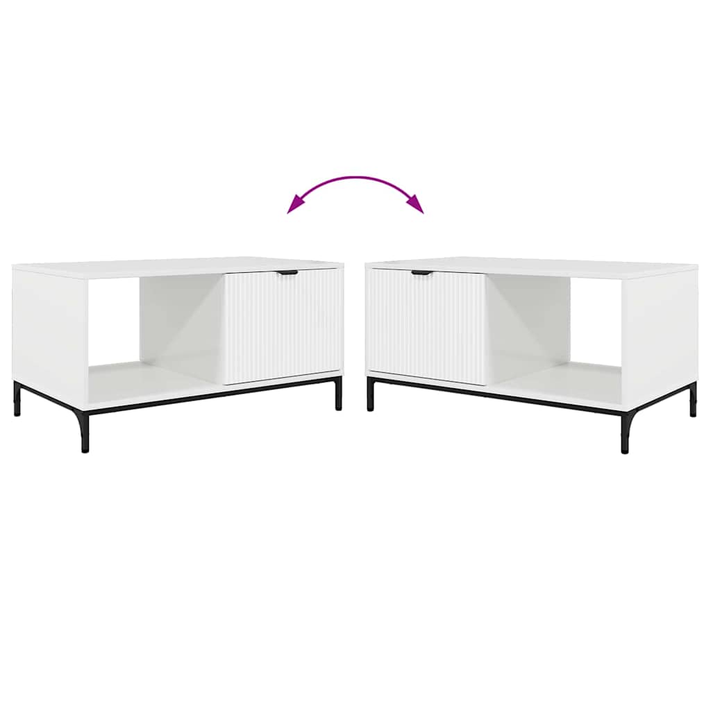 Couchtisch Hochglanz-Weiß 90 x 49 x 46 cm Holzwerkstoff